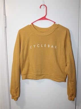 Cyclebar Mustard Yellow Cropped Crewneck Sweatshirt